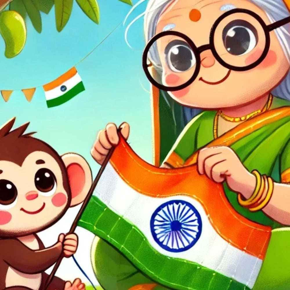 Republic Day for kids, Republic Day story, Indian Constitution, Independence, Poco the monkey, kids learning story, patriotic story for children, India Republic Day, unity and freedom, teaching Republic Day to children.