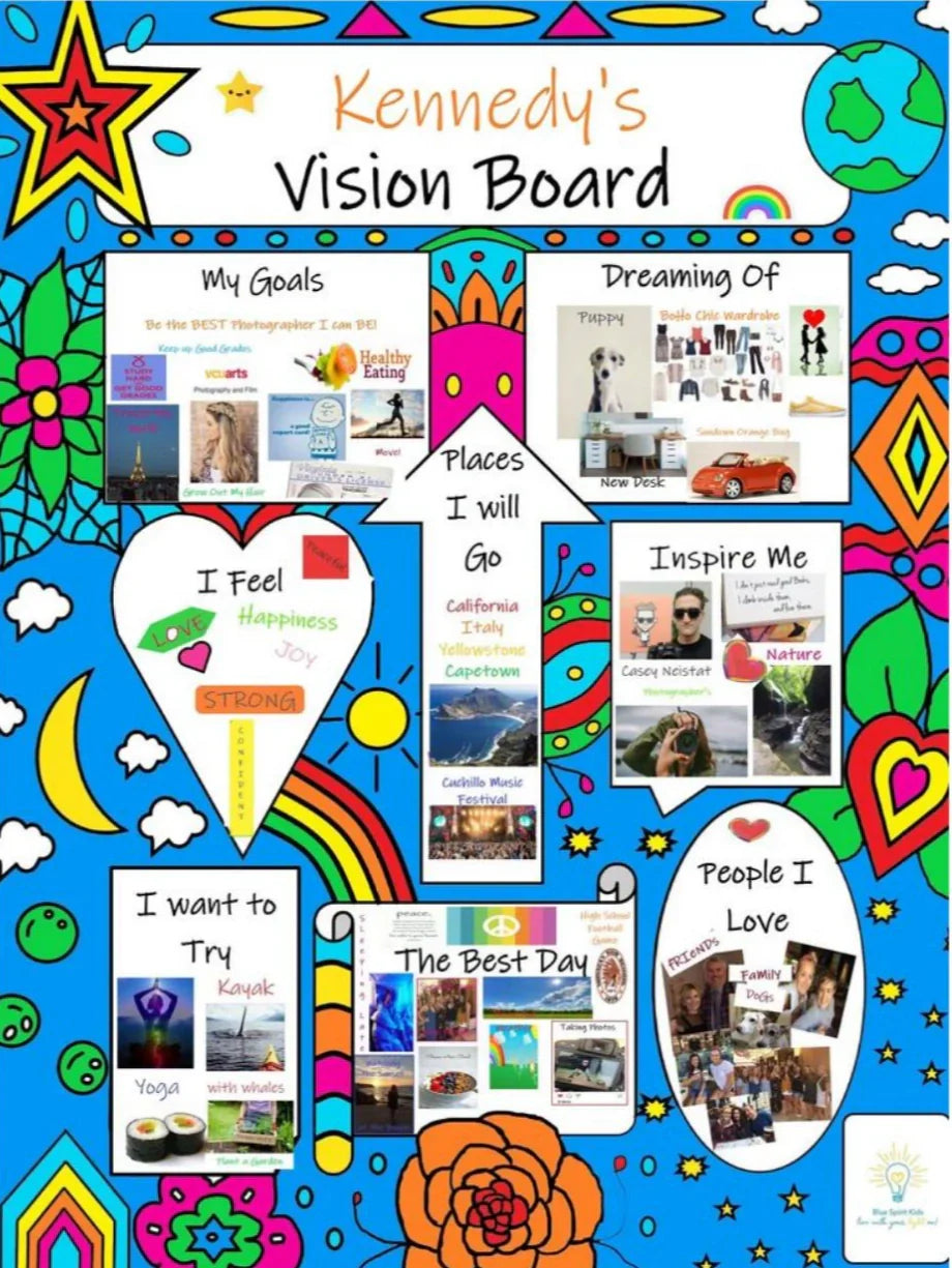 family vision board ideas, New Year vision board, family goals 2025, vision board for kids.