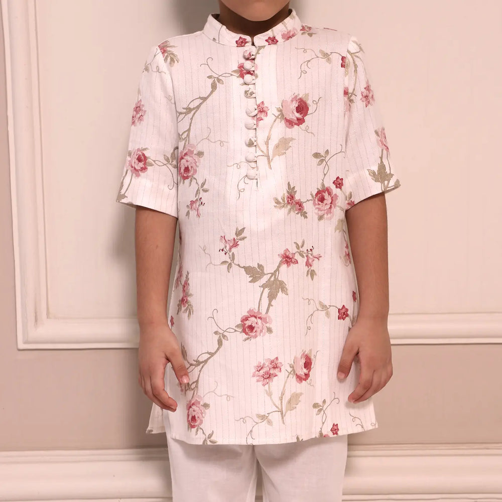 
                      
                        PocoMico's Printed Floral Rajsi Lurex Kurta and Pyjama Set
                      
                    