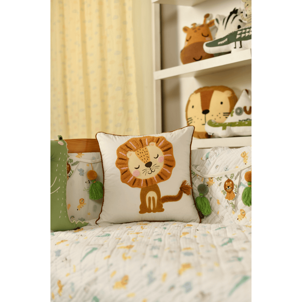 
                      
                        PocoMico Happy Lion Embroidered Cushion Cover
                      
                    