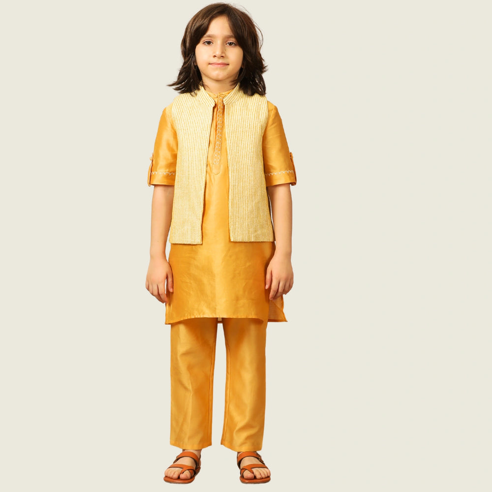 
                  
                    chanderi+kurta+set+yellow+pajama+jacket+threadwork+festive+boy+indianwear+pocomico
                  
                