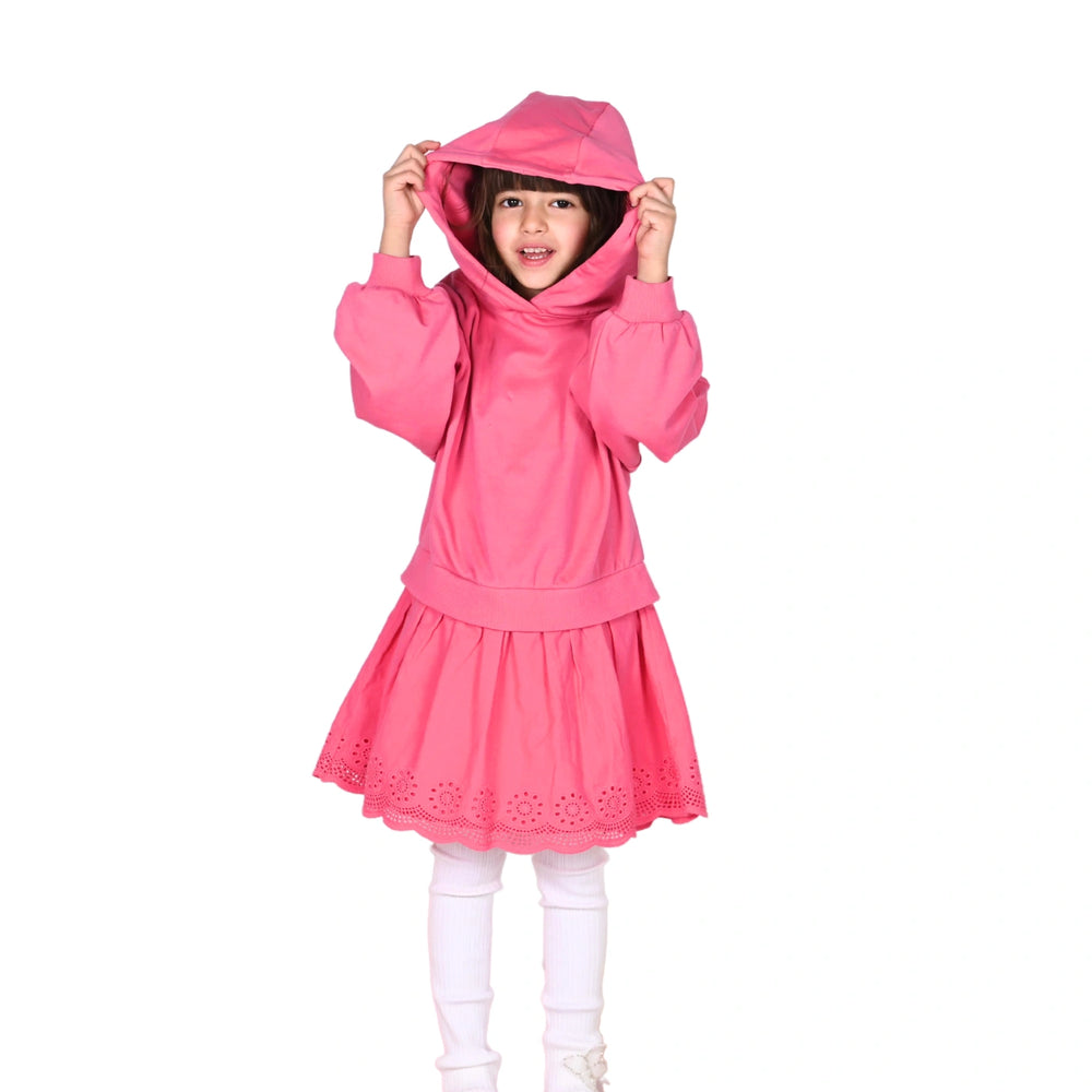 Rosy Winter Hoodie Dress