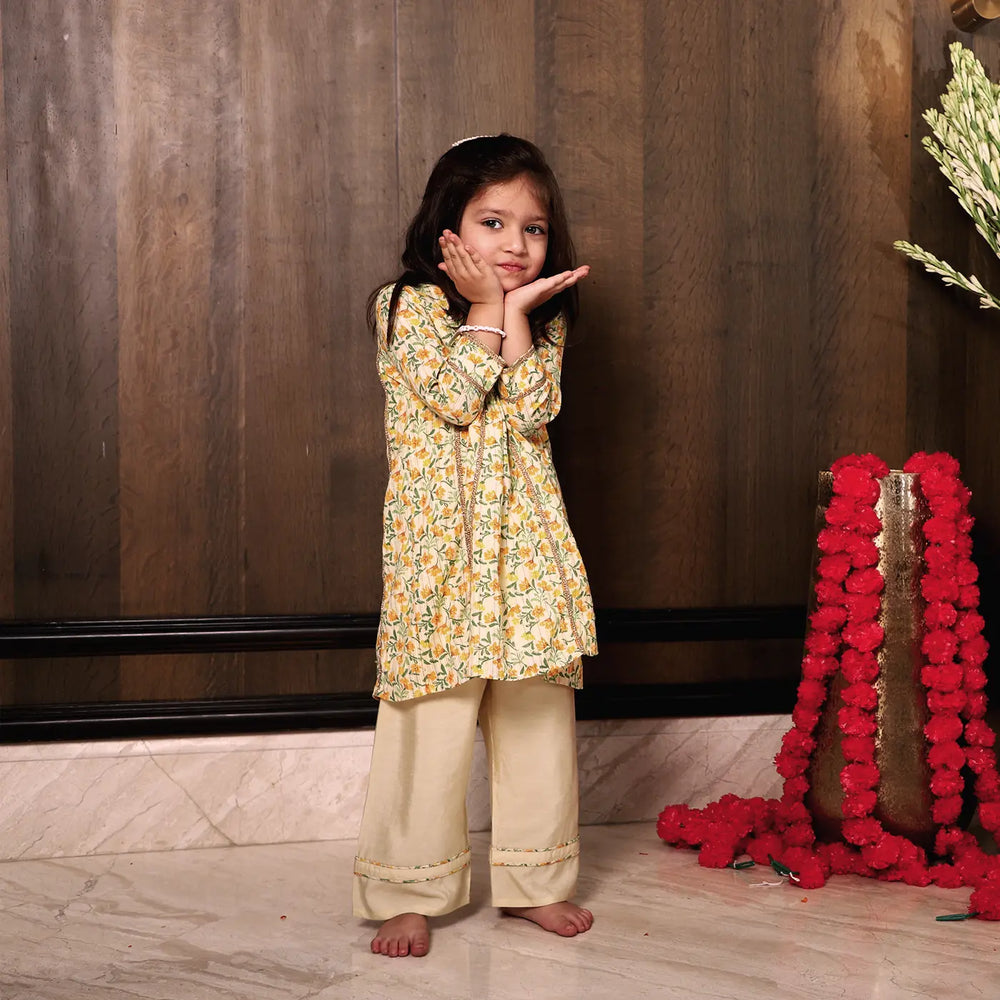 
                      
                        PocoMico's Floral Printed Rangrez Kurta and Palazzo Set 
                      
                    