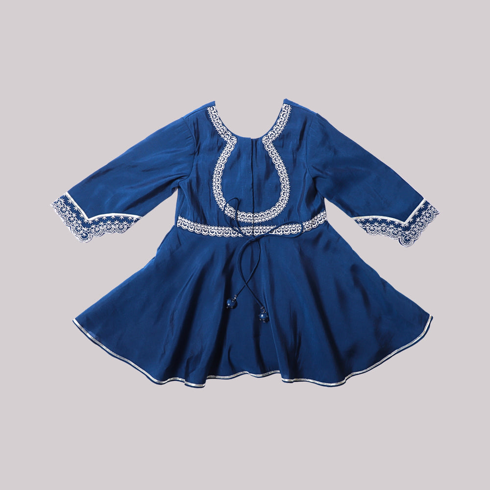 
                  
                    Noor Angrakha Kurti Set + indian +kurta + kurti + dhoti + tulip + pants + girl + kids + cotton + navy blue + lace + formal + wedding + ethnic + POCOMICO
                  
                