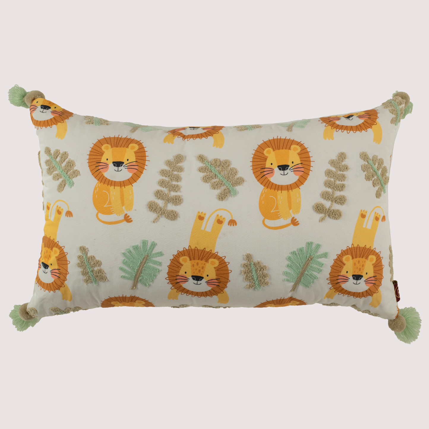 PocoMico Peek-A-Boo Lions Embroidered Cushion Cover