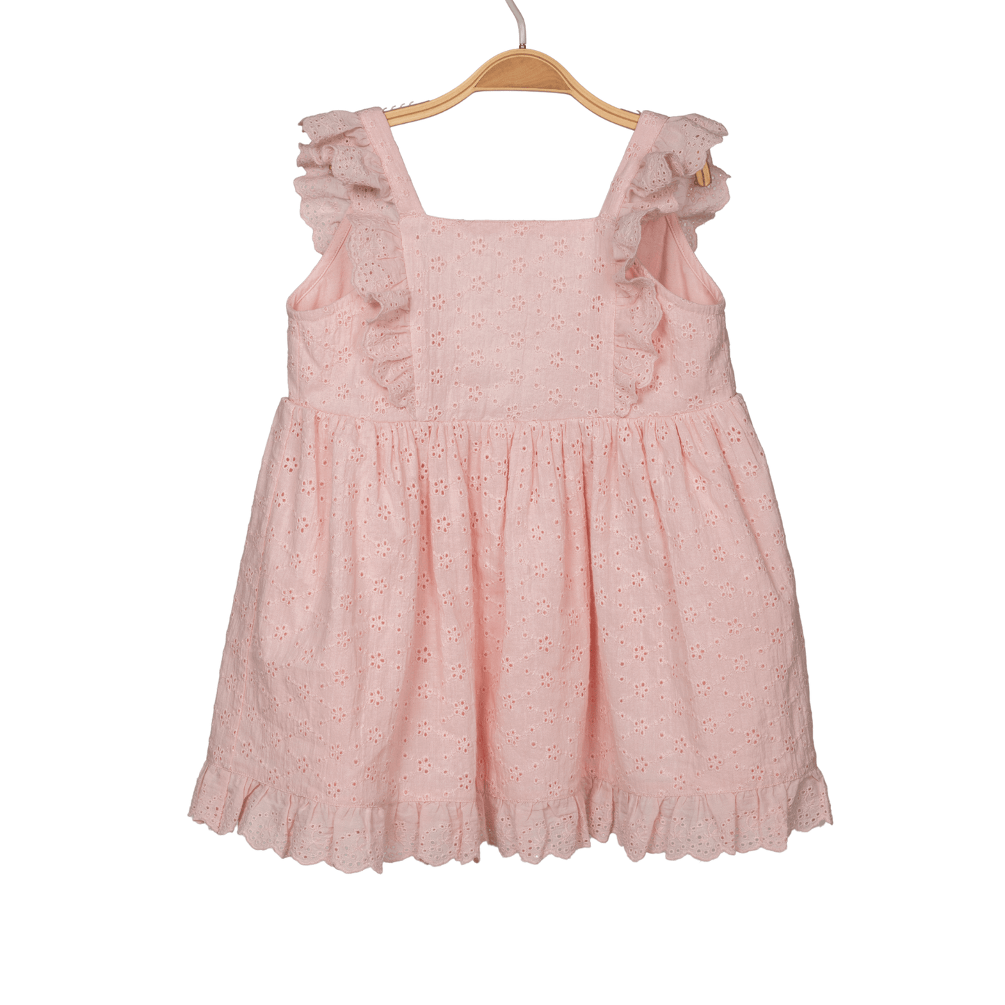 PocoMico Peach Schiffily Embroidery Dress