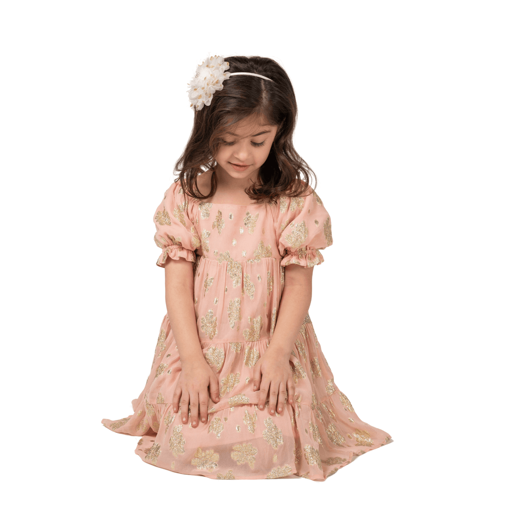 PocoMico Royal Peach Embroidery Dress