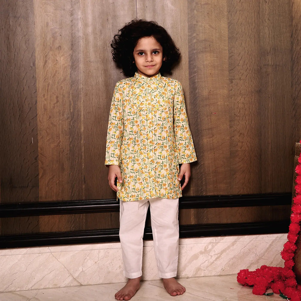 PocoMico's Floral Printed Rangrez Cotton Kurta & Pant Set