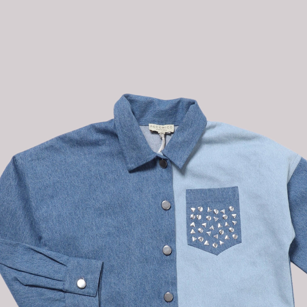 
                      
                        DENIM-TWO TONE-BLUE-STUDS-KIDS-UNISEX-POCOMICO
                      
                    