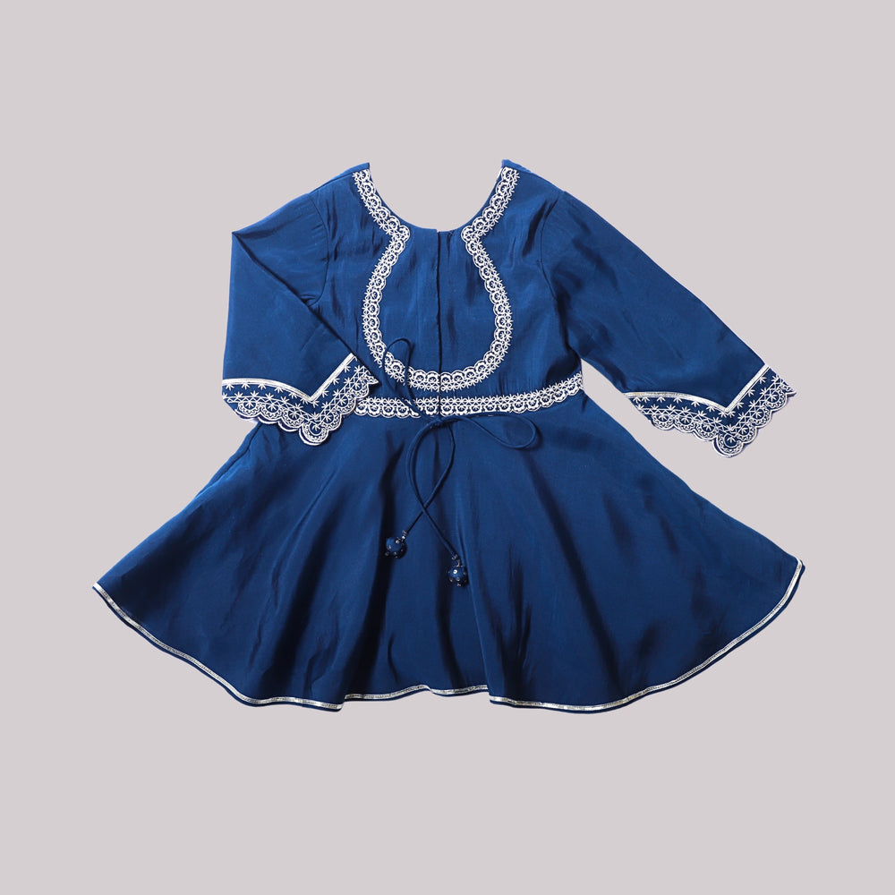 
                  
                    Noor Angrakha Kurti Set + indian +kurta + kurti + dhoti + tulip + pants + girl + kids + cotton + navy blue + lace + formal + wedding + ethnic + POCOMICO
                  
                