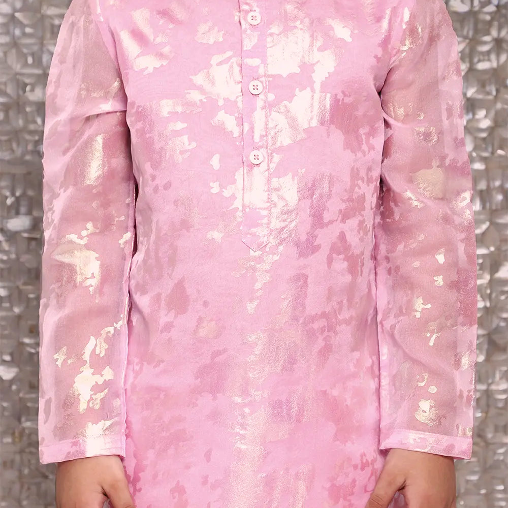 
                      
                        PocoMico's Foil printed Shahi Organza Kurta Set
                      
                    