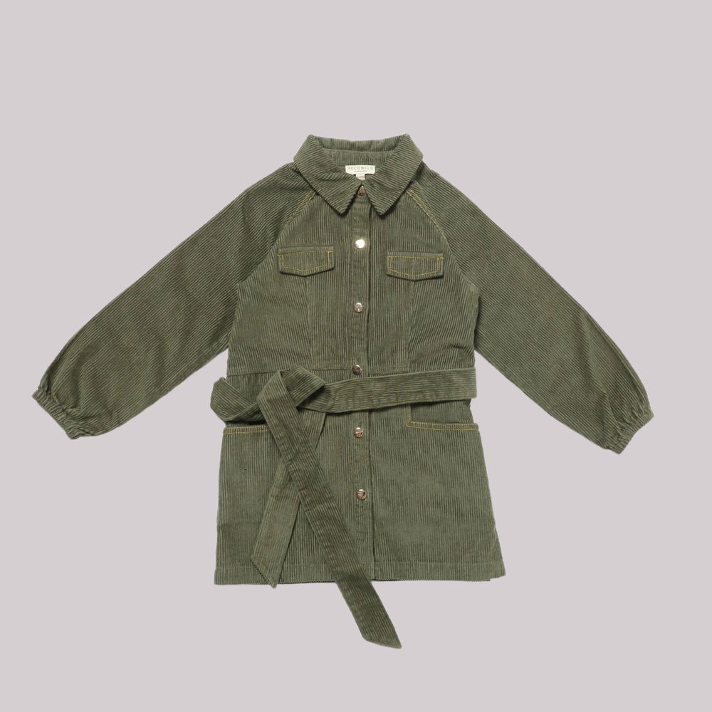 
                      
                        Olive-green-ranger-jacket-for-boys-with-belt-and-utility-pockets, perfect-for-winter-wear.
                      
                    