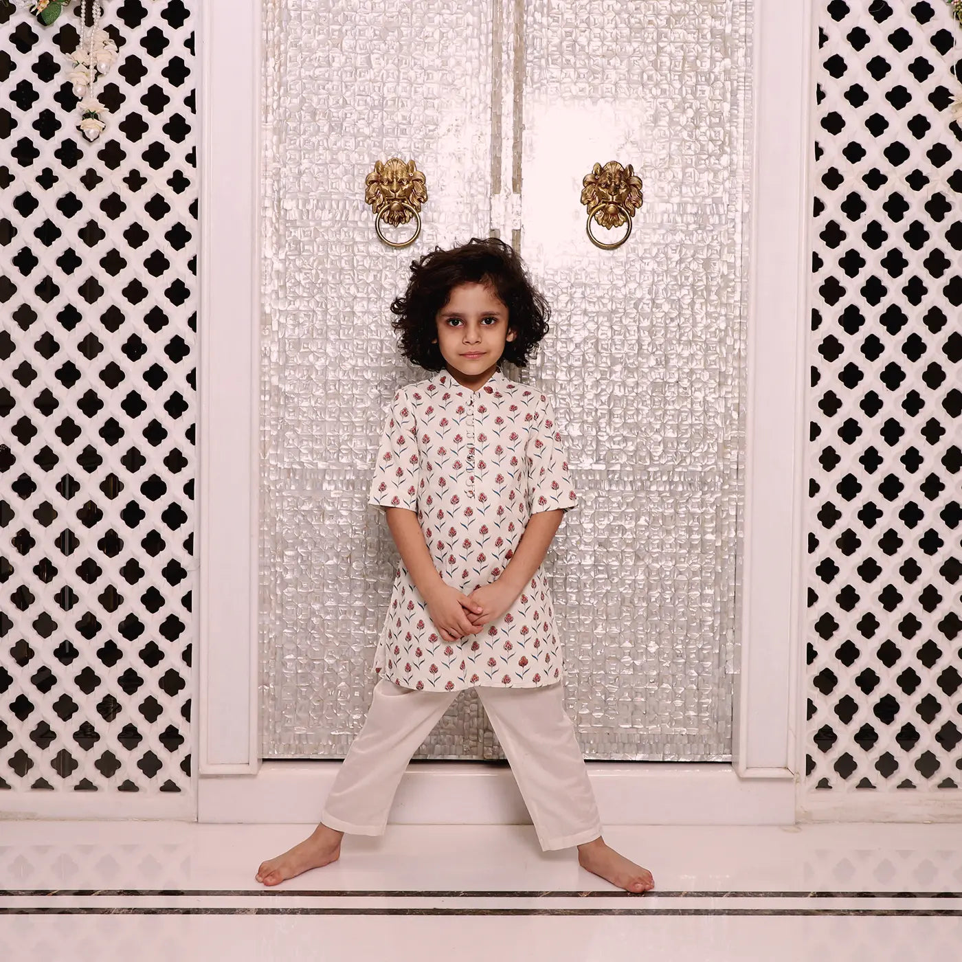 PocoMico's 100% BCI-certified Cotton, Gulshan Zari Kurta Set