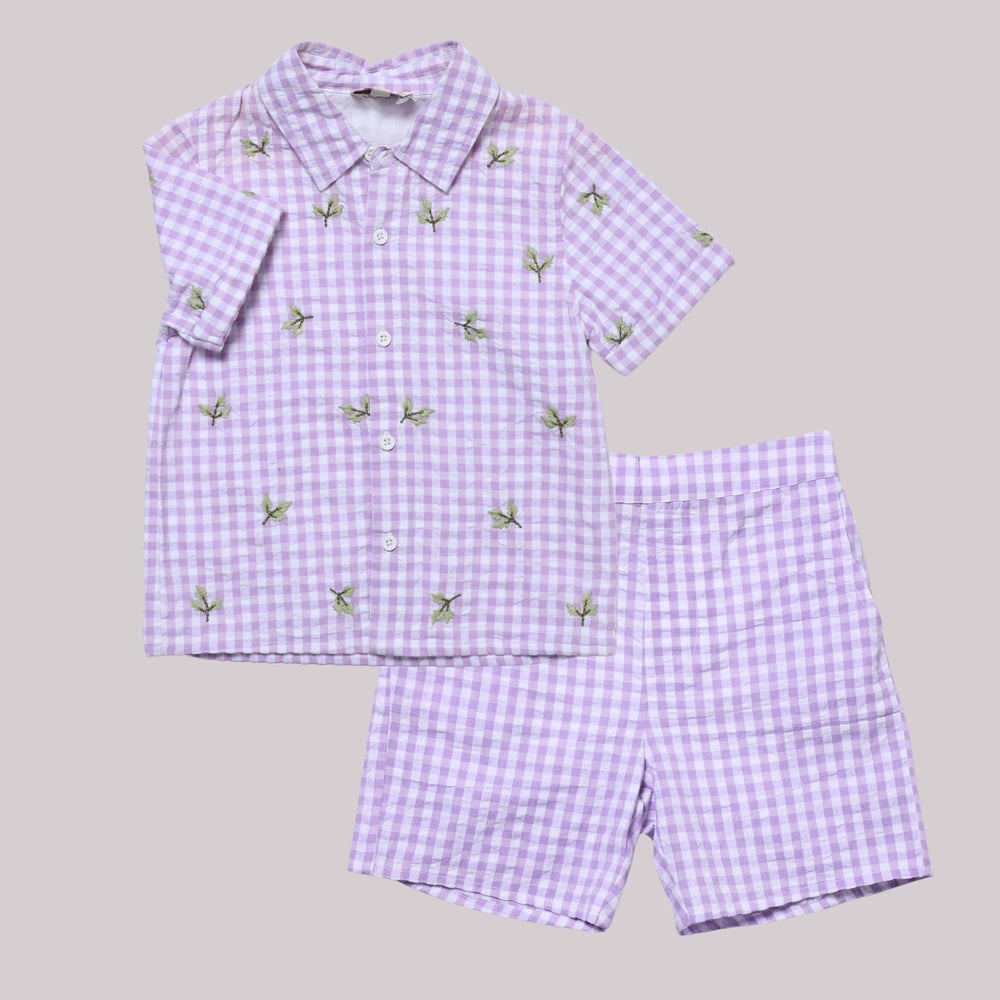 
                  
                    boy + boys + set + coord + co ord + top + bottom + shirt + short + lavender + floral + embroidery +checks + kids + child + kid + cotton + summer + casual + smart + formal + POCOMICO
                  
                