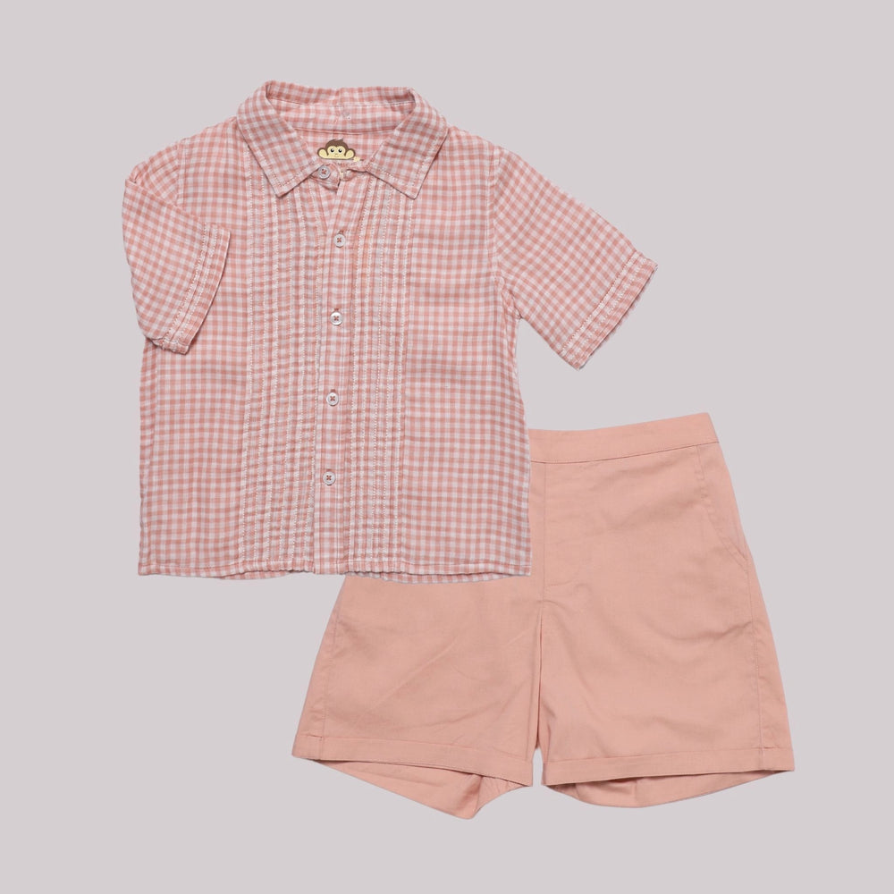
                  
                    boy + set + coord + co ord + coral + pink + nude + cotton + shirt + shorts + summer + comfy + soft + cotton + check + pattern + POCOMICO
                  
                