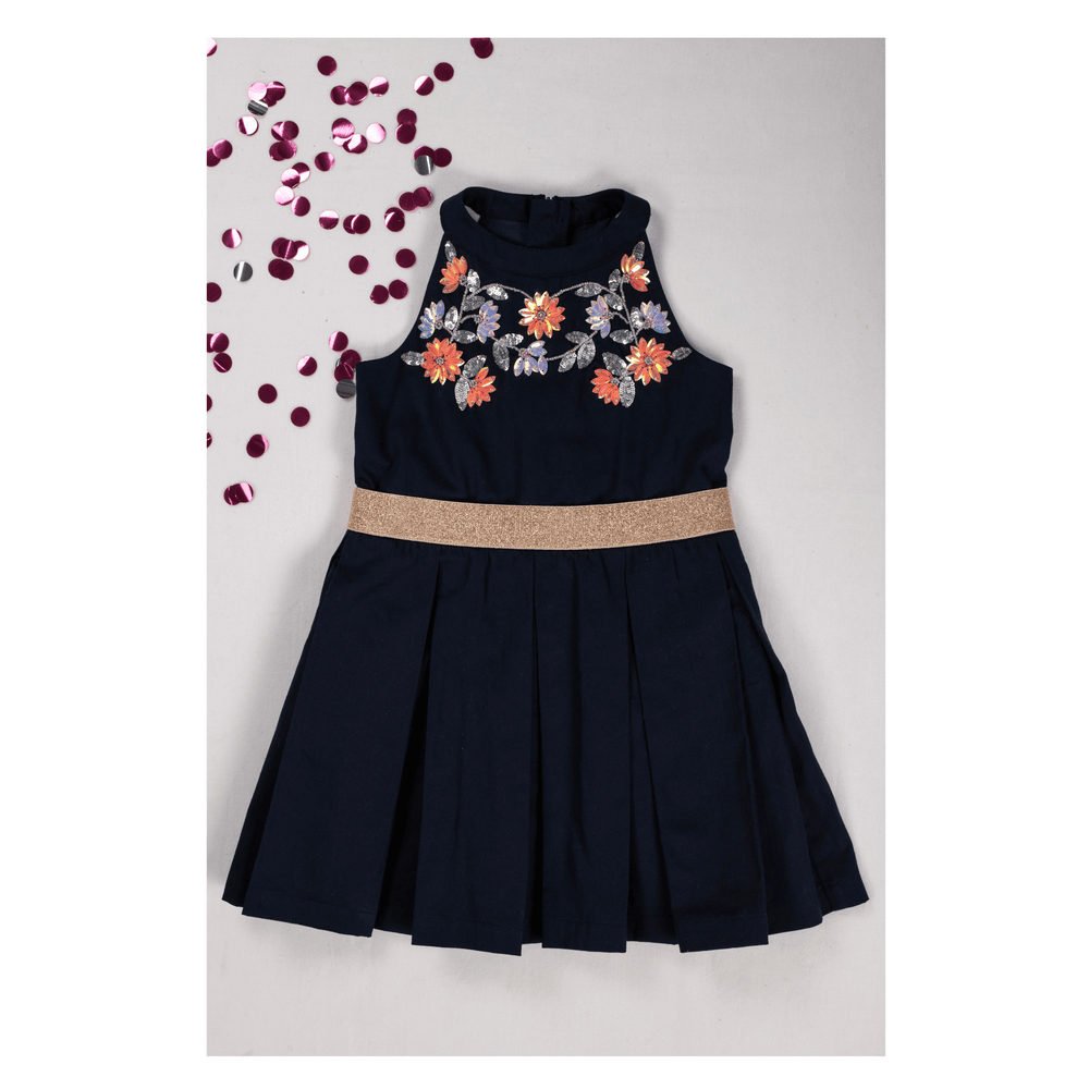 
                      
                        PocoMico Midnight Navy Embroidered Party Dress
                      
                    