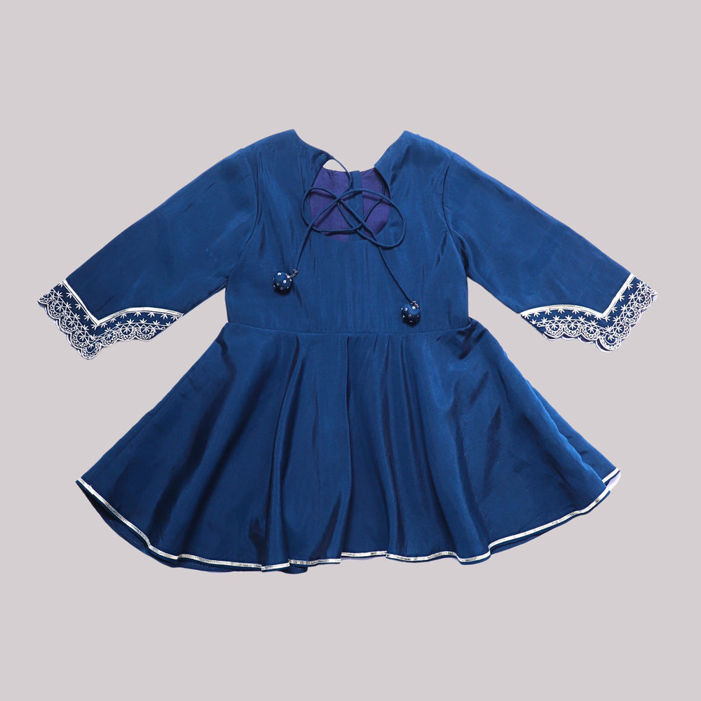 
                  
                    Noor Angrakha Kurti Set + indian +kurta + kurti + dhoti + tulip + pants + girl + kids + cotton + navy blue + lace + formal + wedding + ethnic + POCOMICO
                  
                