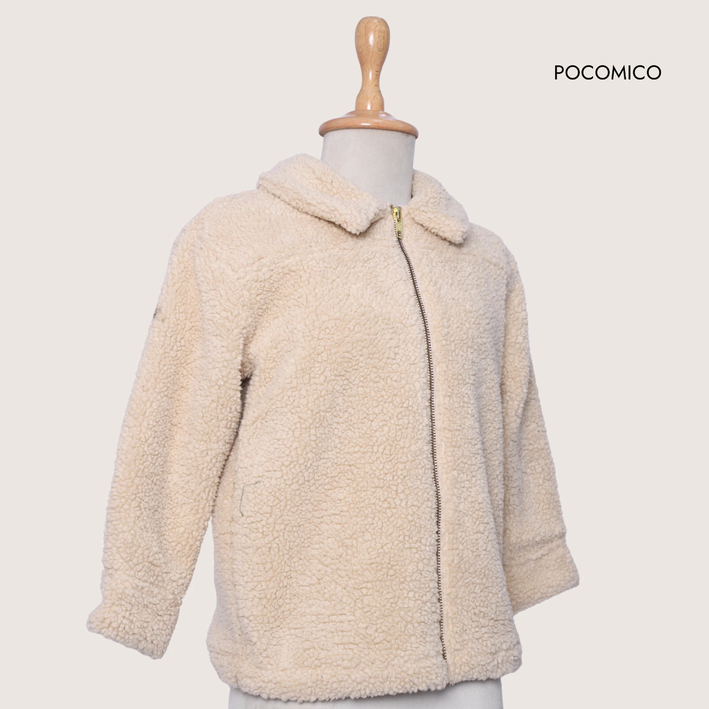 Beige+fleece+jacket+Pocomico+jip+chain+kids+wear+winters+fullsleeves+collar