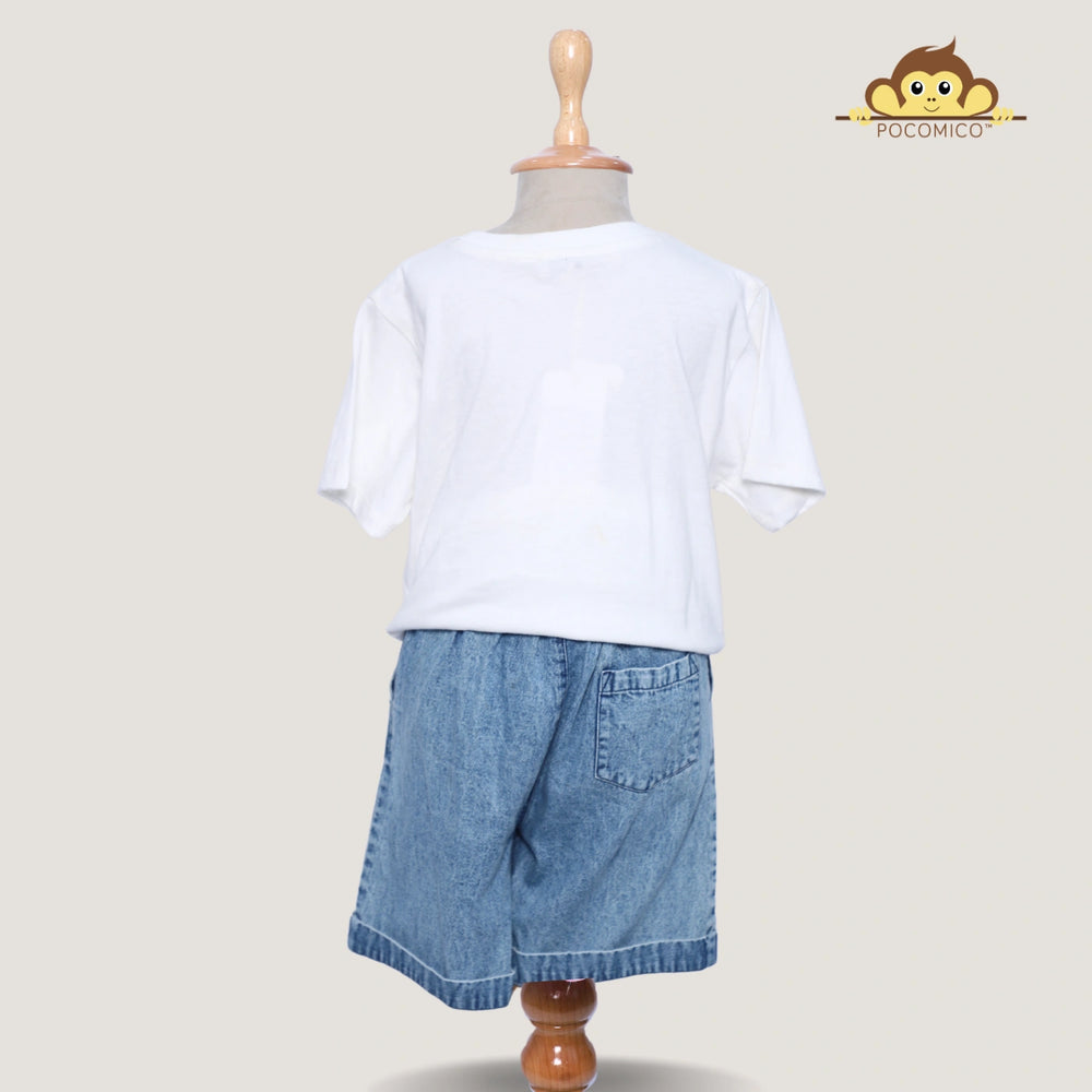 
                  
                    shorts + blue + denim + cotton + soft + comfy + boys + casual + fun + smart + blue + elastic + POCOMICO
                  
                