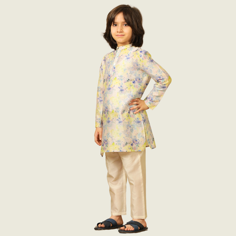 
                  
                    The kurta features a straight, comfortable silhouette with a soft sheen, making it ideal for long hours of celebration without compromising on style.
                  
                
