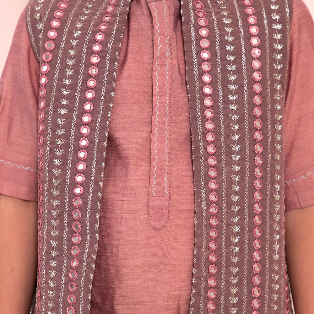 
                      
                        PocoMico’s Embroidered Jacket and Chanderi Kurta Set with Pants
                      
                    