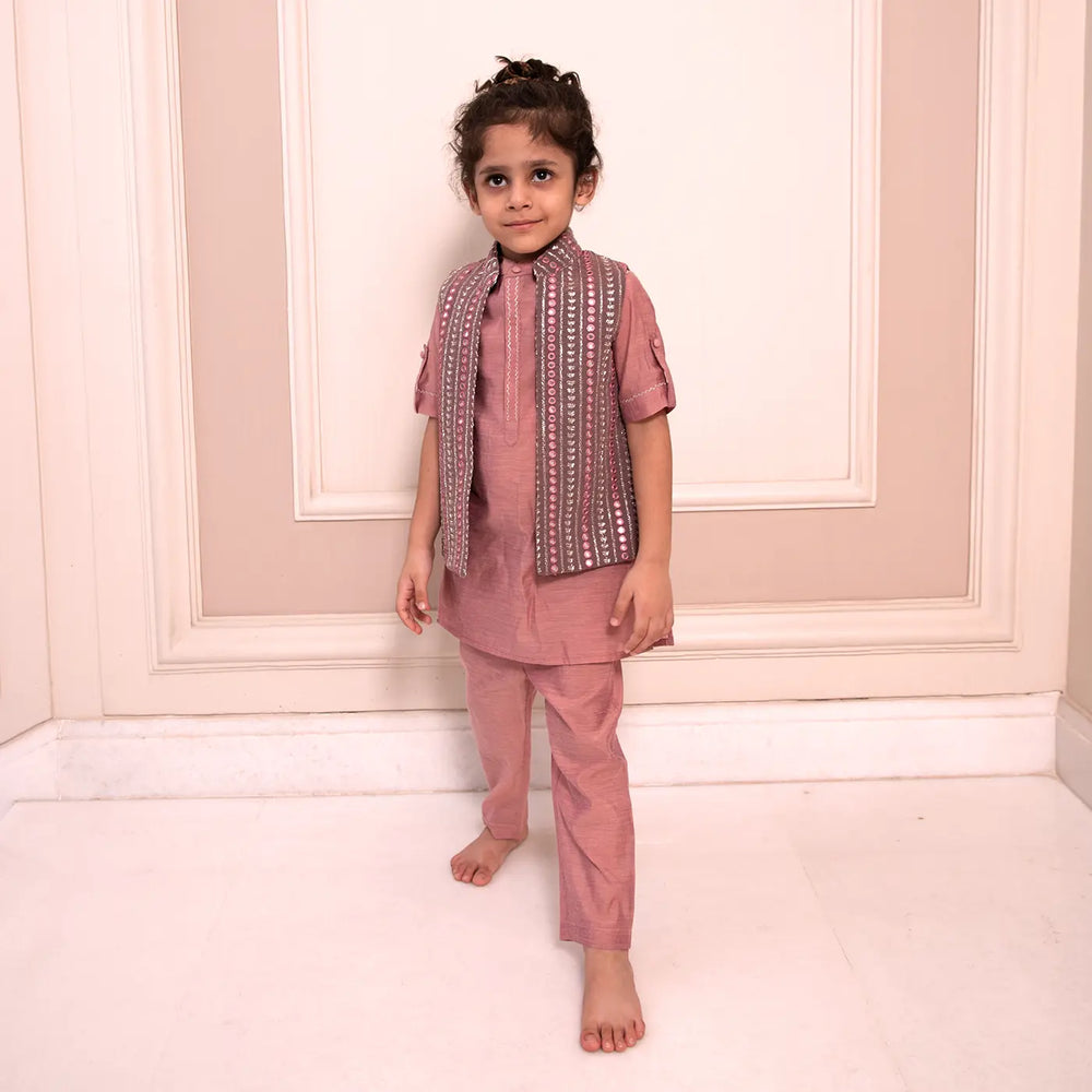 
                      
                        PocoMico’s Embroidered Jacket and Chanderi Kurta Set with Pants
                      
                    