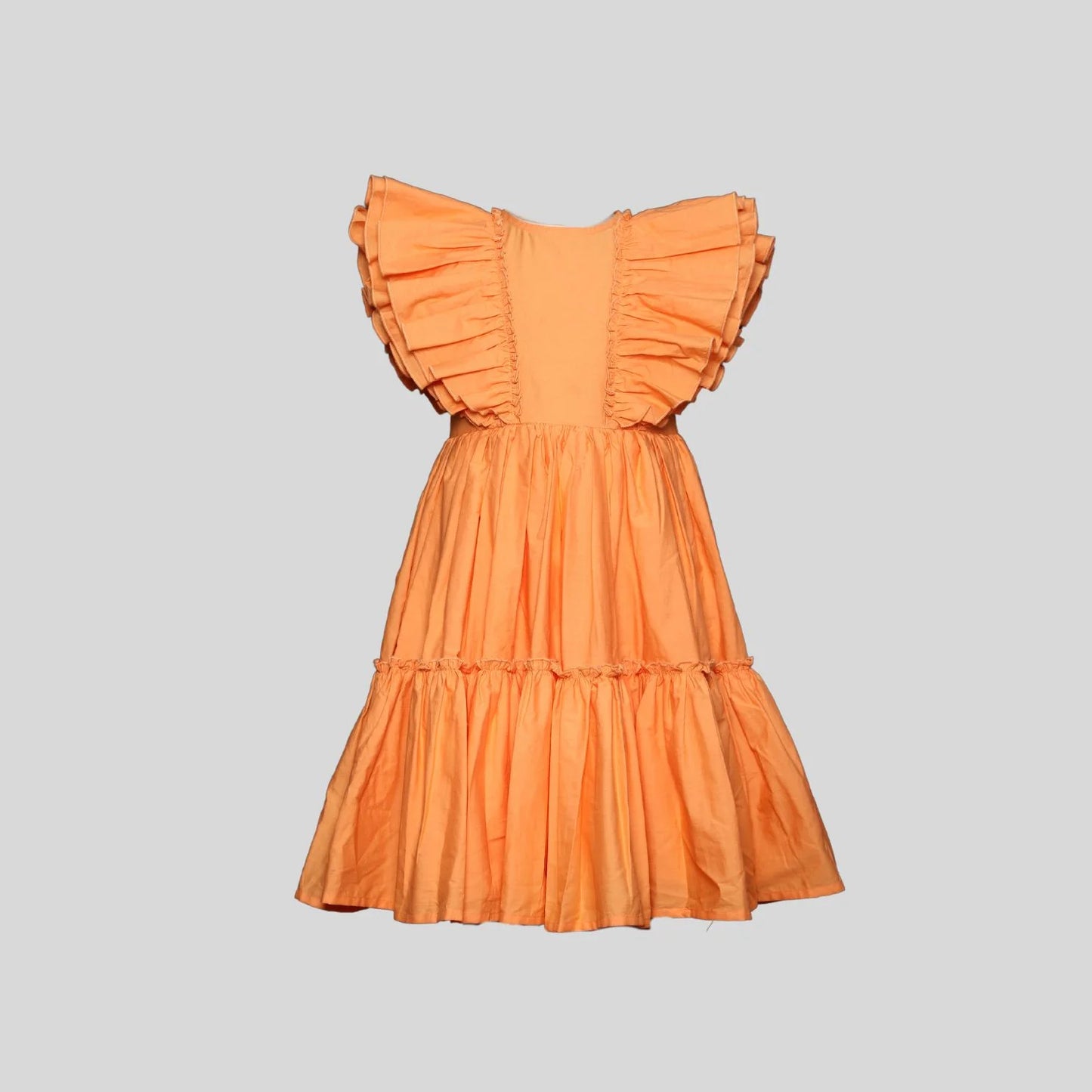 orange-ruffle-dress-pocomico-cotton-organic