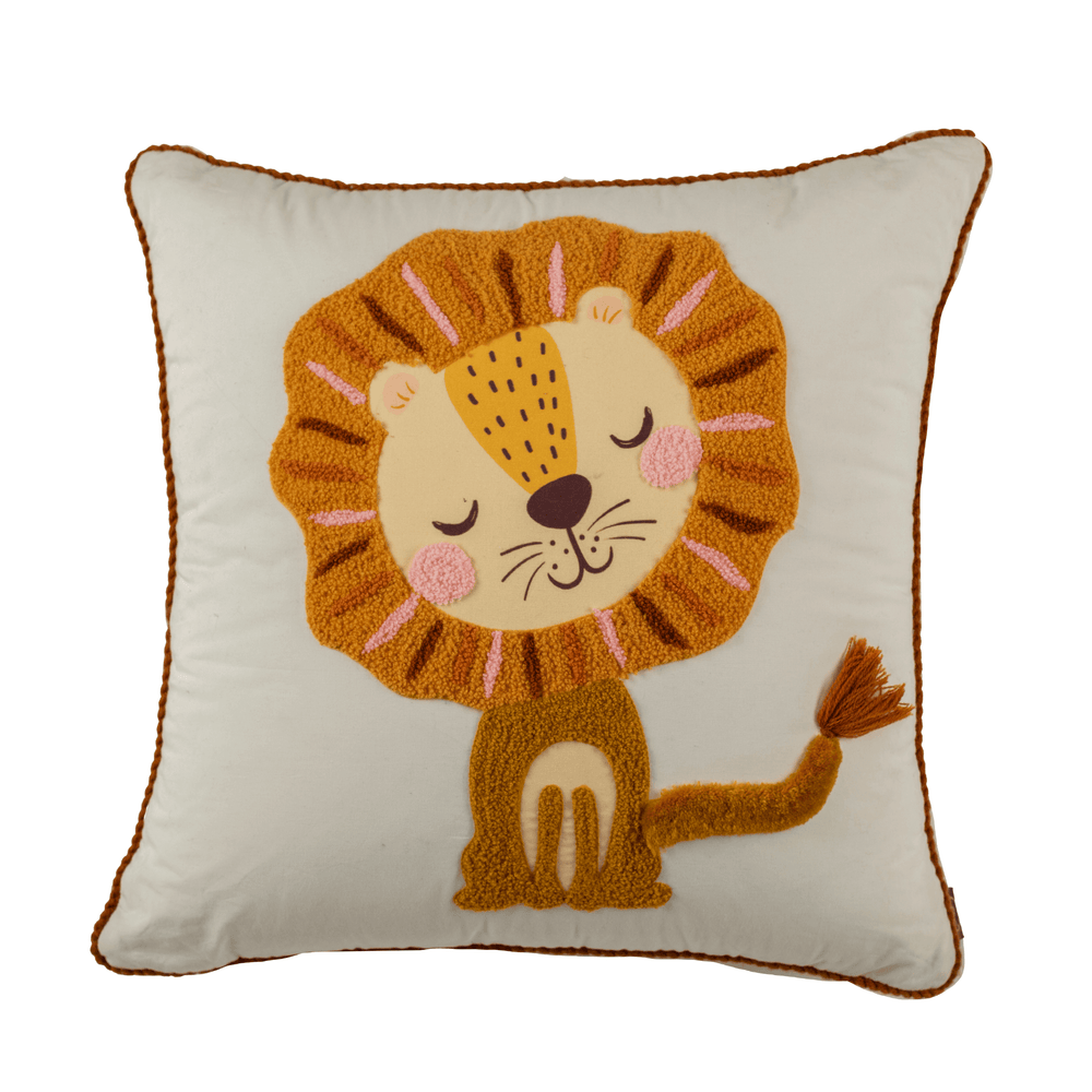 PocoMico Happy Lion Embroidered Cushion Cover