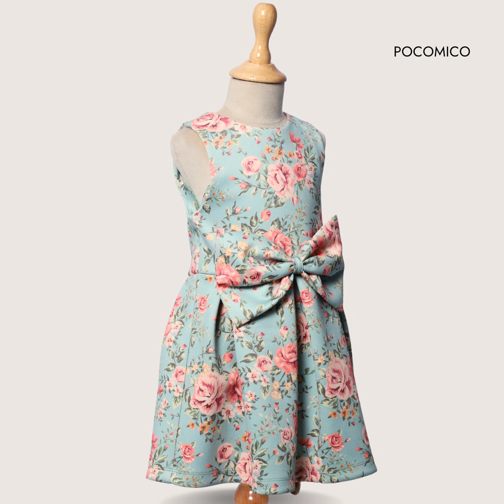 floral-scuba-green-pink-red-dress-girl-pocomico+girl+floral+bow+party+dress+pocomico