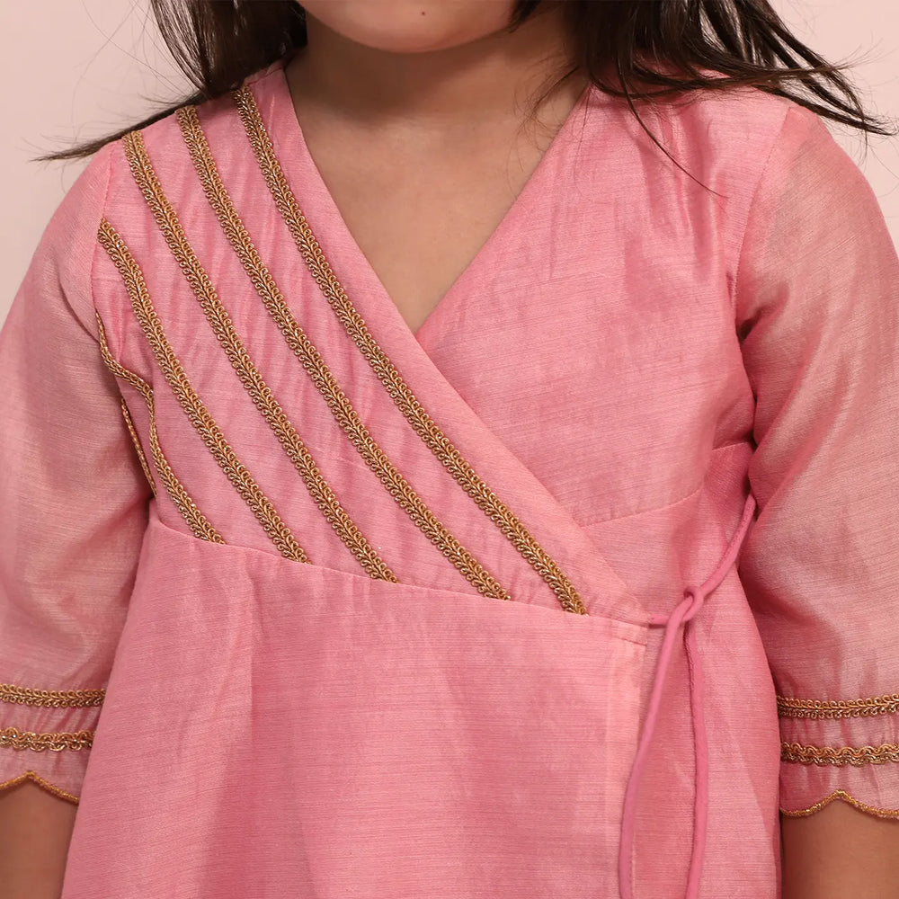 
                      
                        PocoMico’s Angrakha Kurta with Lace Detail and Tassels, paired with a Scalloped Chanderi Palazzo
                      
                    