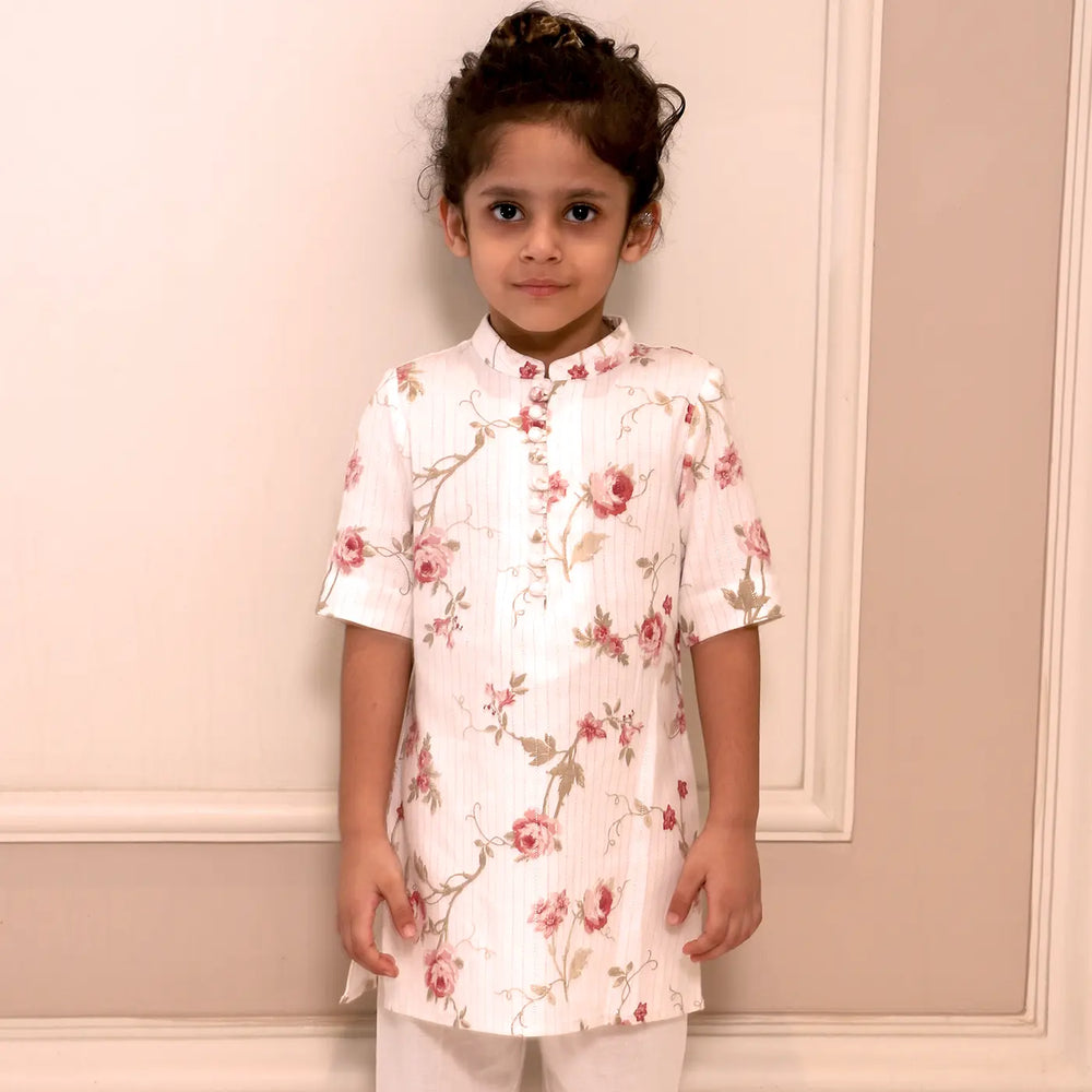 
                      
                        PocoMico's Printed Floral Rajsi Lurex Kurta and Pyjama Set
                      
                    