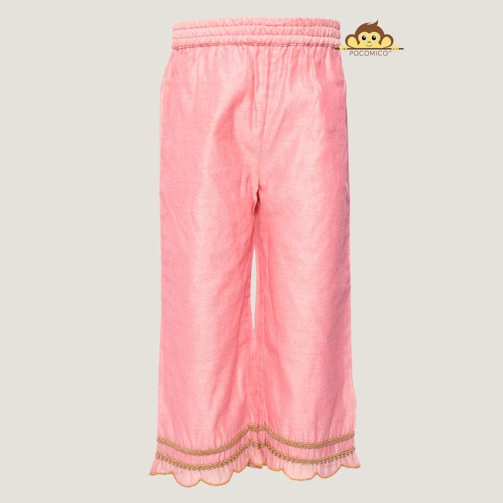
                  
                    Angrakha+Kurta+LaceDetai+Tassels+paired+Scalloped +Chanderi+Palazzo+festivewear+weddingwear+soft+floral+pajama+cotton+beautiful+comfortable+perfect+pink+POCOMICO


                  
                