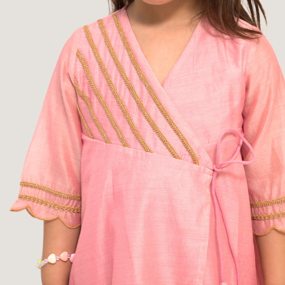 
                  
                    Angrakha+Kurta+LaceDetai+Tassels+paired+Scalloped +Chanderi+Palazzo+festivewear+weddingwear+soft+floral+pajama+cotton+beautiful+comfortable+perfect+pink+POCOMICO


                  
                