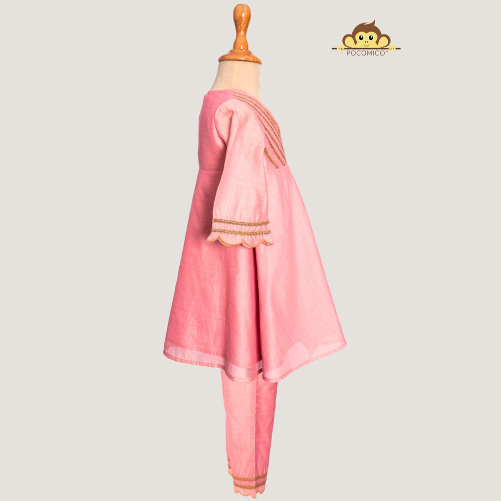 
                  
                    Angrakha+Kurta+LaceDetai+Tassels+paired+Scalloped +Chanderi+Palazzo+festivewear+weddingwear+soft+floral+pajama+cotton+beautiful+comfortable+perfect+pink+POCOMICO


                  
                