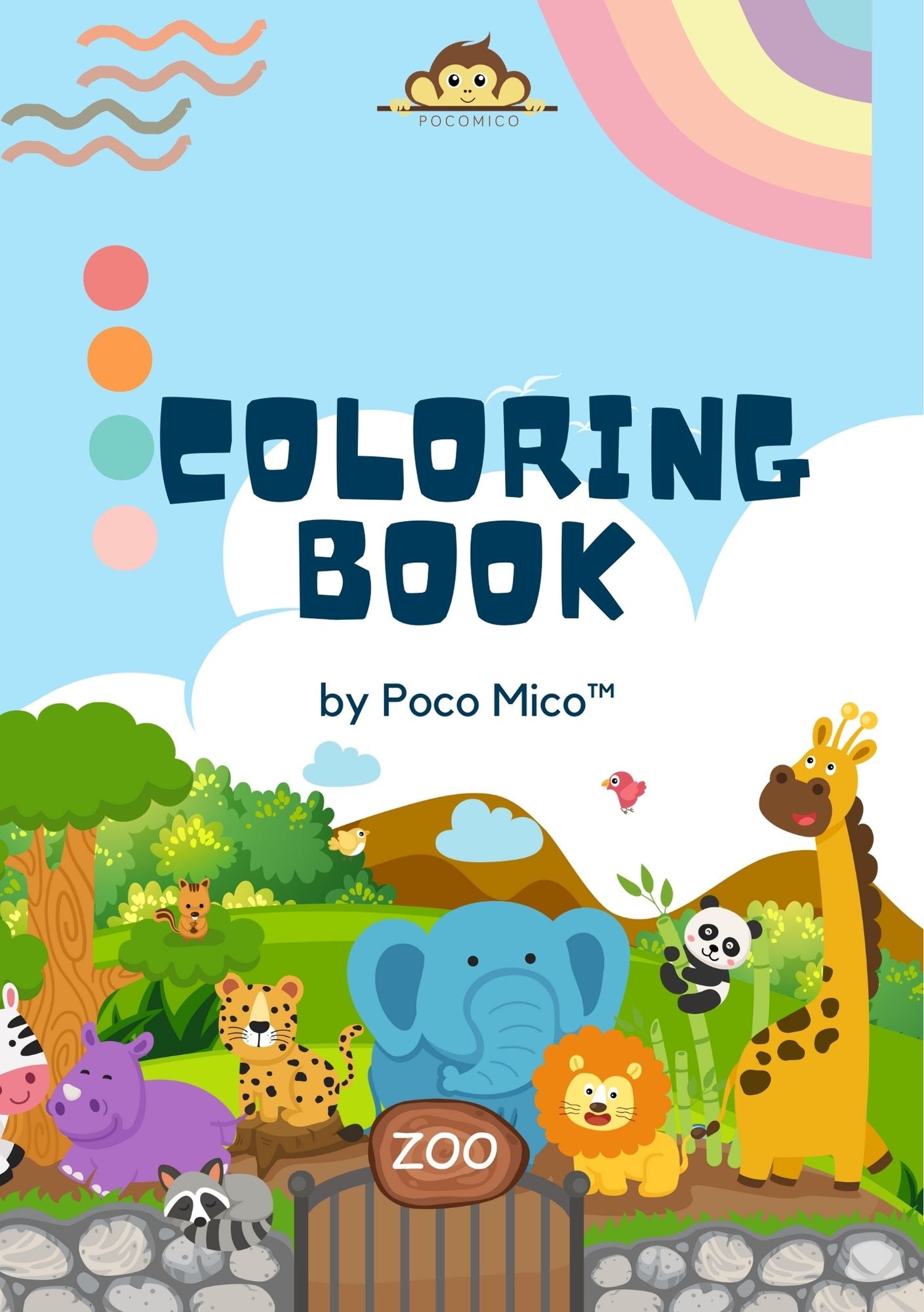 Explore over 50 adorable animal designs in this fun and educational coloring book for kids. Perfect for ages 3–8, it fosters creativity and learning. Great gift idea!