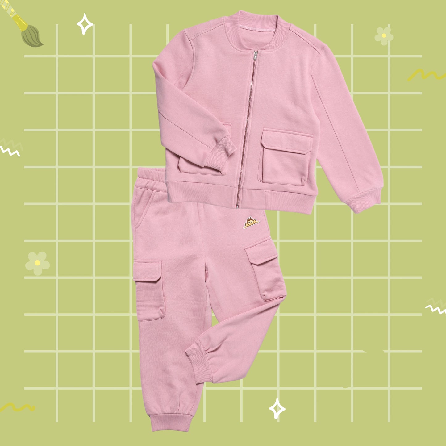 soft+pink+ribbed+tracksuit+kids+cotton+fleece+casual wear+warm+party+kids+pocomico