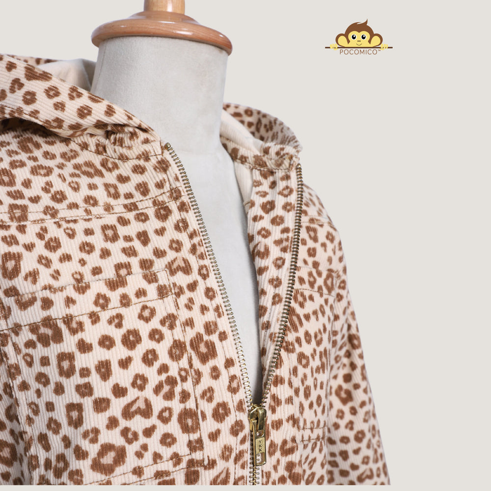 
                  
                    co-ord set + cheetah print + corduroy + thick + soft + warm + comfy + kids + winter + stylish + fun + relaxed fit + hoodie + pants + POCOMICO
                  
                