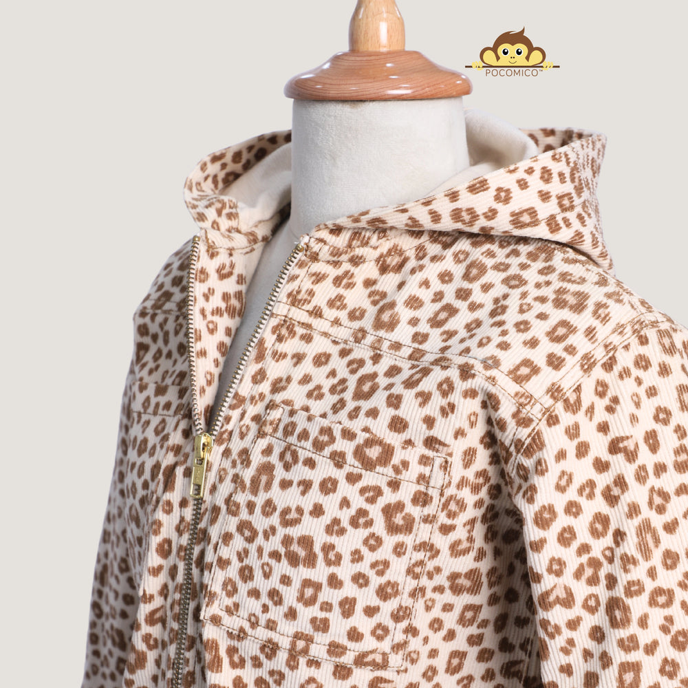 
                  
                    co-ord set + cheetah print + corduroy + thick + soft + warm + comfy + kids + winter + stylish + fun + relaxed fit + hoodie + pants + POCOMICO
                  
                