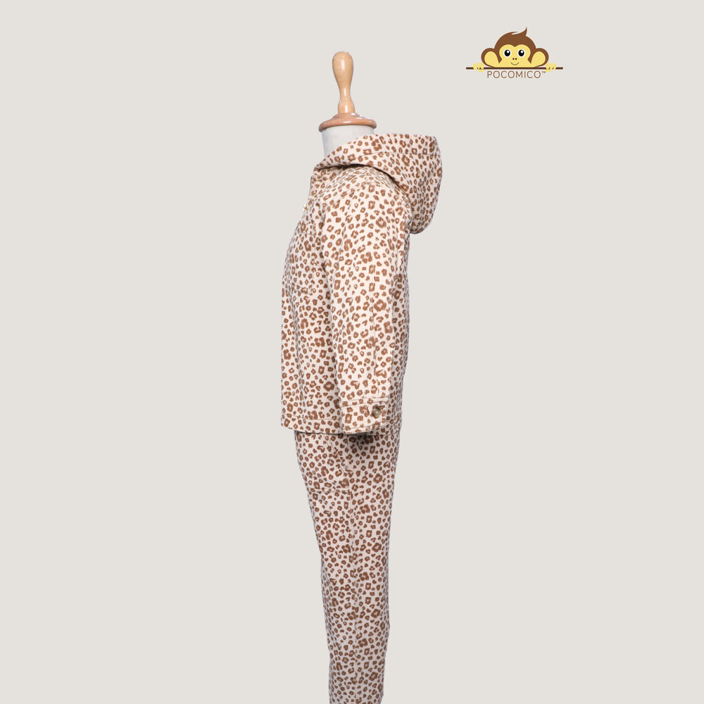 
                  
                    co-ord set + cheetah print + corduroy + thick + soft + warm + comfy + kids + winter + stylish + fun + relaxed fit + hoodie + pants + POCOMICO
                  
                