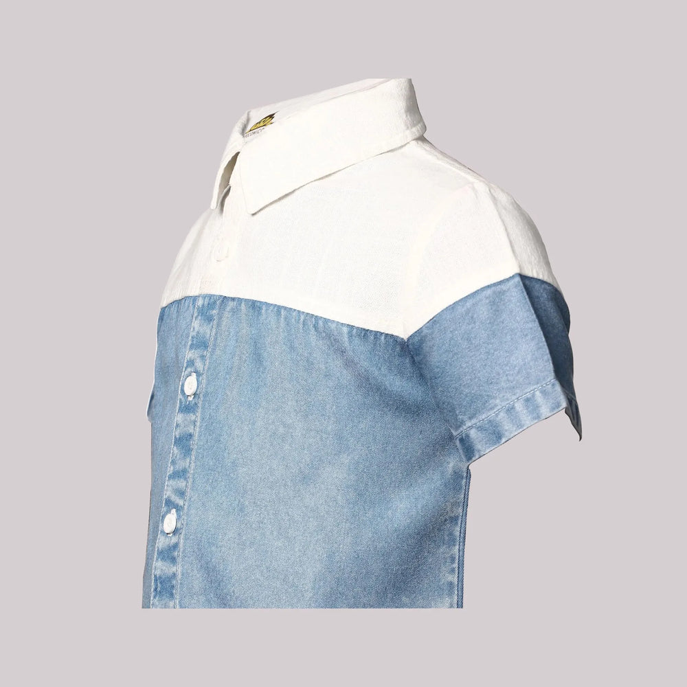 
                      
                        Beyond Basic Denim Patchwork Shirt
                      
                    