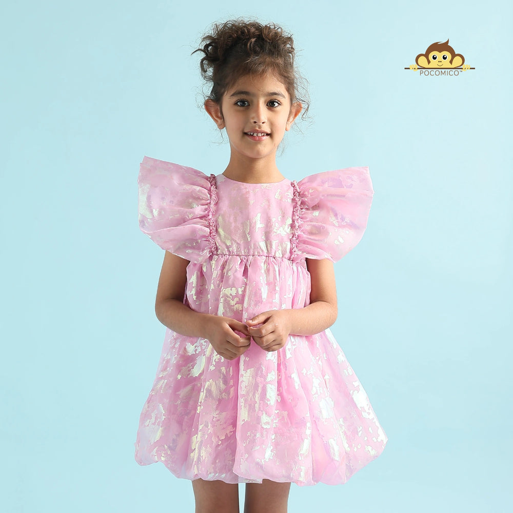 
                  
                    POCOMICO Dreamy Foil Print Organza Dress
                  
                