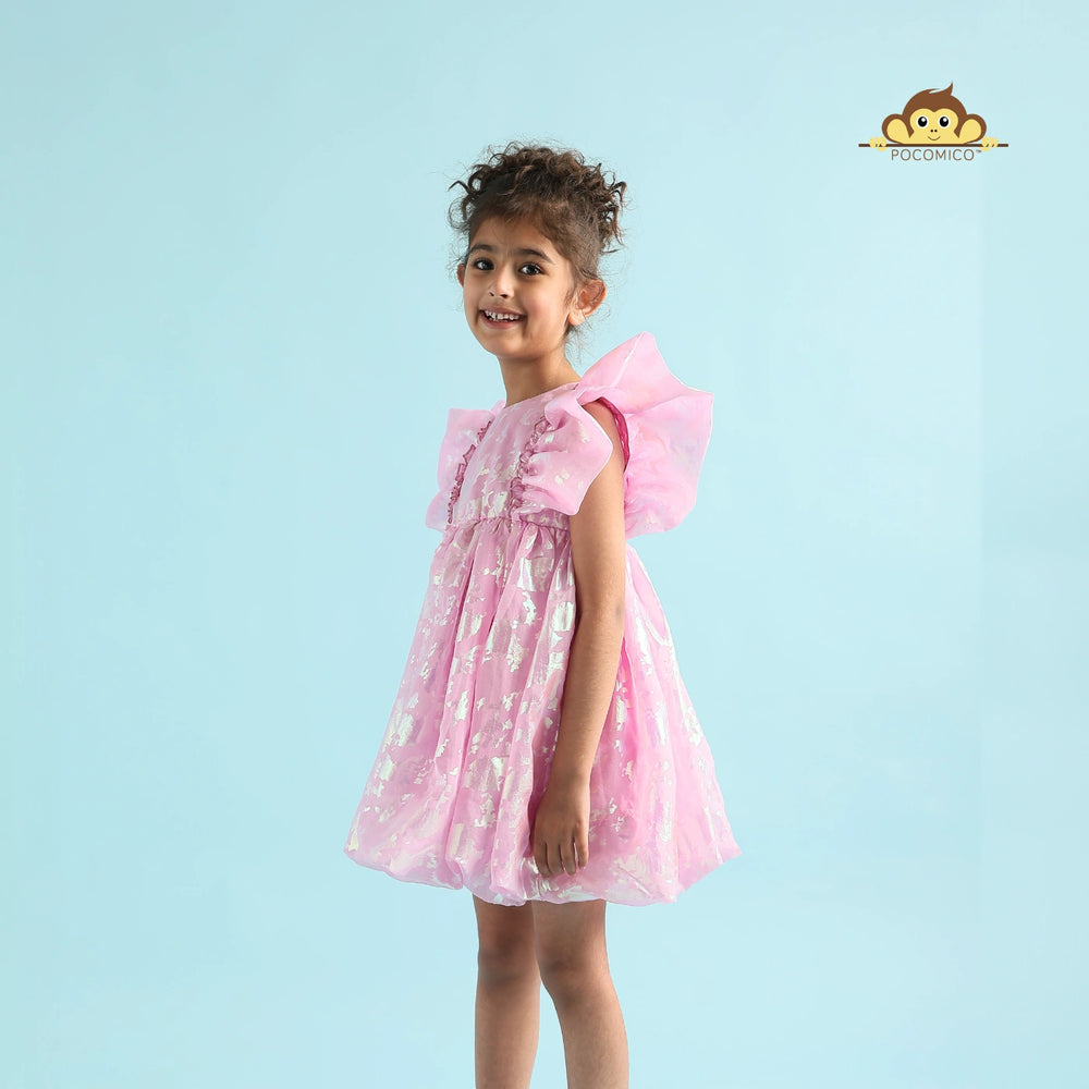 
                  
                    POCOMICO Dreamy Foil Print Organza Dress
                  
                