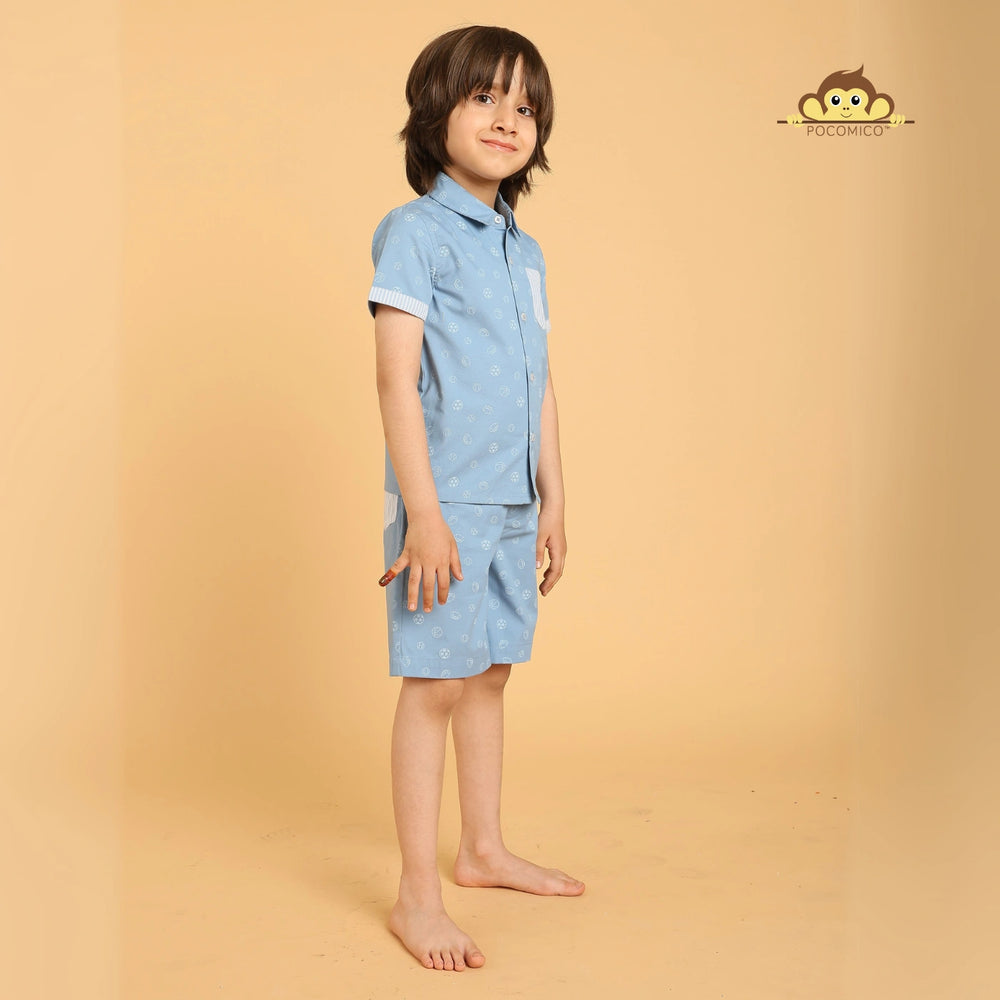 
                  
                    game on set  + Co-ord + Set + kids + blue + games + printed + football + sports + summer + formal + shirt + short + sunny + casual + event + dining + play + date + fun + kids + boy + teen + tween + cotton + poplin + POCOMICO

                  
                
