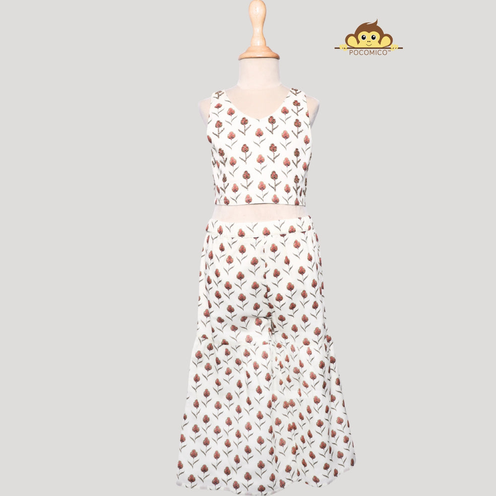 
                  
                     100%+BCI+certified+Cotton+Gulshan+Zari+Kurta+Set+Embroidered+Crop+Top+Sharara+Set+paired+festivewear+weddingwear+soft+floral+pajama+cotton+beautiful+comfortable+perfect+pink+POCOMICO


                  
                