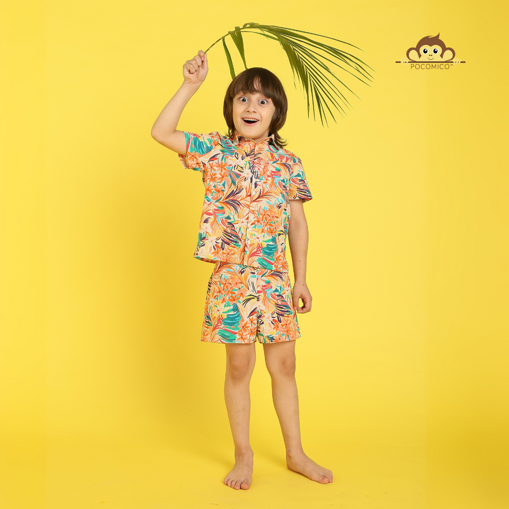 Hawaiian Printed Cotton Co-ord Set – POCOMICO