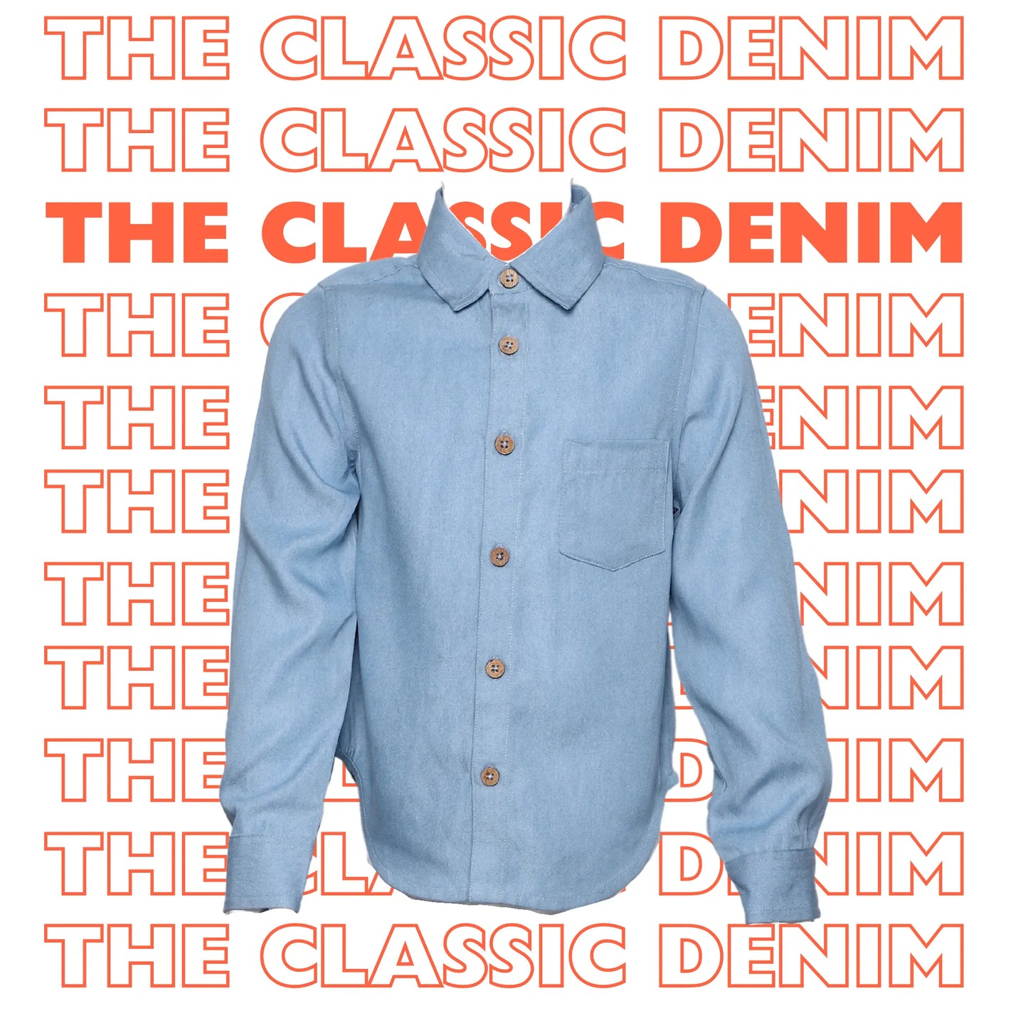 PocoMico 100% Cotton The Classic Denim Shirt