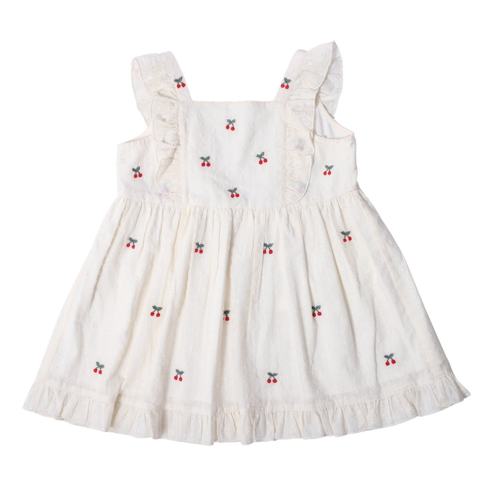 
                  
                    A little girl twirling in an Ivory Dream Dress, looking like a princess.
Close-up of lace details on an elegant white dress for girls.
                  
                