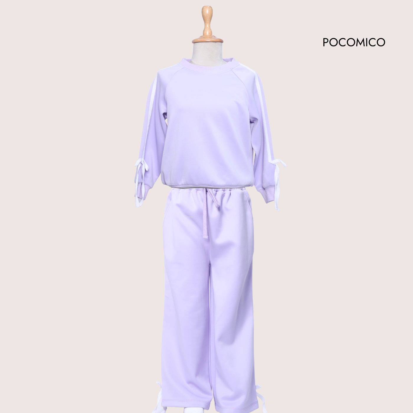 Lavender+outfit+POCOMICO+brand+stripes+lilac+track+suit