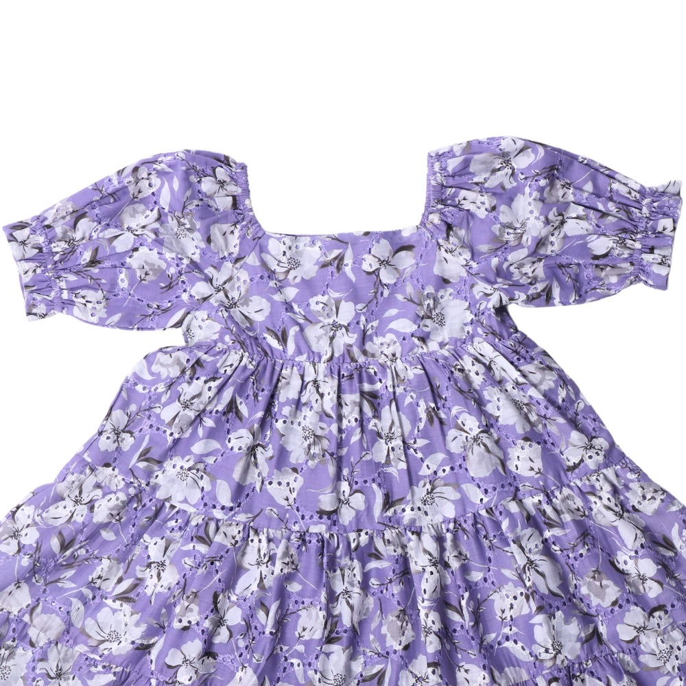 
                  
                    lilac + floral + printed + dress + schiffi + cut work + lace + a line + tier + ruffle + summer + fun + casual + play + date + event + girl + kids + comfy + cotton + cambric + POCOMICO
                  
                