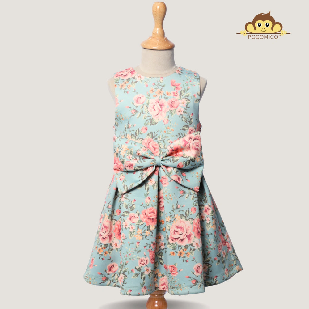 floral-scuba-green-pink-red-dress-girl-pocomico+girl+floral+bow+party+dress+pocomico